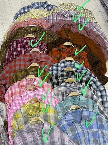 женские рубашки в клетку: Рубашки в клетку и горошек, классического кроя - Модель: свободные — 1