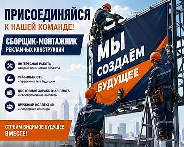 Вакансия: Сборщик-монтажник рекламных конструкций Что предстоит