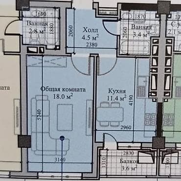 куплю 1 комн квартиру: 1 комната, 41 м², Элитка, 7 этаж, Готовая ПСО (под самоотделку) — 2