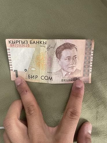 Купюра 1 сом (Кыргызстан) - Номинал: 1 сом - Эмитент: Кыргыз банкы