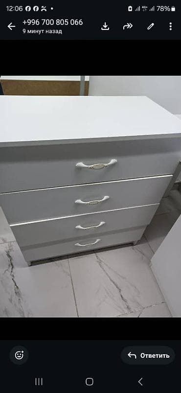 мебел жасайбыз: Кеңсе эмереги комплекти, Комод, ДСП, түсү - Ак — 3