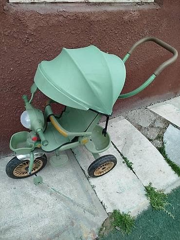 mini jack: Детский трехколесный велосипед с родительской ручкой и капюшоном - — 3