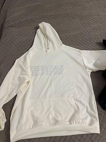 Эркектер кийими: Эркектердин толстовкасы, L, Essentials, Жаңы, түсү - Саргыч боз — 1