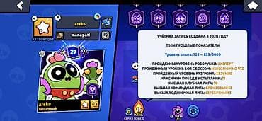 11: Аккаунт Brawl Stars - Привязки: Supercell ID (ник ateko, тег — 2