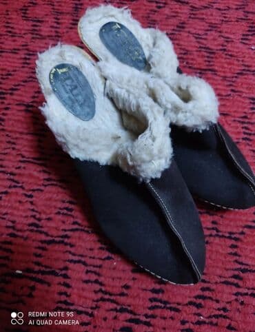 женские слипоны больших размеров: Домашние тапочки, 40, Б/у, цвет - Коричневый, Самовывоз — 3