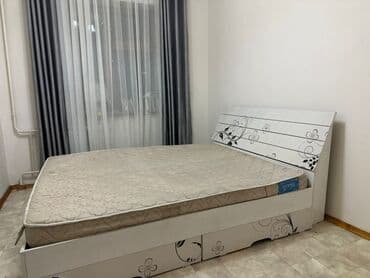 кровать металлический: Двуспальная кровать, Б/у, С матрасом, длина - 200 см — 7