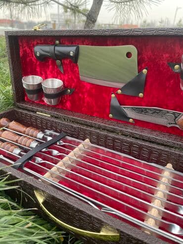 3 очок: Набор без лишних предметов Нож сталь 65х13 Тяпка 6 шампуров — 4