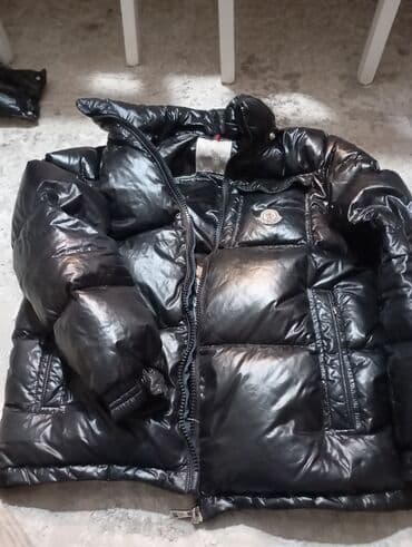 moncler куртка: Пуховик Moncler, черный, глянцевый — 1