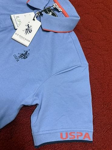 uspa: Мужская футболка, M, Us Polo Assn, Новый, цвет - Голубой, Самовывоз — 4