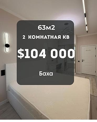 Квартиры: 2 комнаты, 63 м², ул. Баха / Гагарина Элитка, 5 этаж, Евроремонт — 1