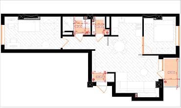3 комнаты, 70 м², Элитка, 10 этаж, ПСО (под самоотделку) — 3