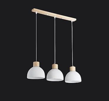 подсветка для кухни: Подвесной светильник в стиле Loft (трек на 3 плафона) - Дизайн: три — 3