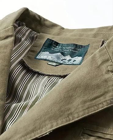 майка с капюшоном: Мужской хлопковый блейзер в стиле casual - Цвет: хаки - Крой — 3