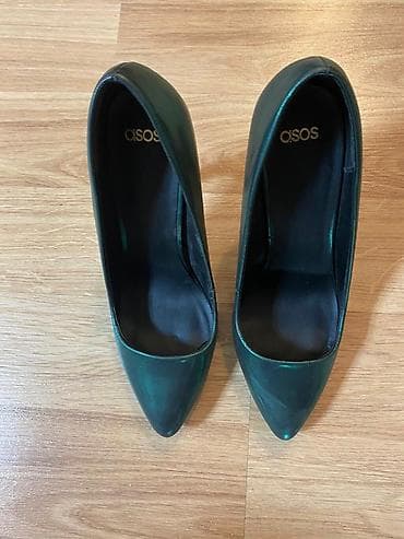 кет: Шикарные туфли 38 р. от Asos, изумруд. На выход! Высокий каблук — 2