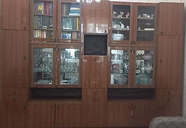 шкафы стенки: Стенка-шкаф, Тип стенки-шкафа: Модульная, Для зала, Особенности: Для хранения посуды — 1