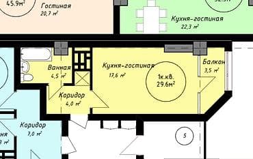 jeddah: 1 комната, 30 м², Элитка, 8 этаж, Готовая ПСО (под самоотделку) — 8