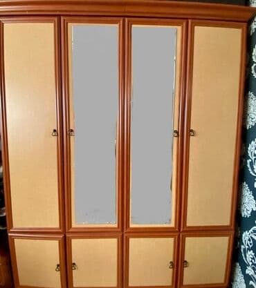 мягкие стеновые панели бишкек: Комод для одежды, С зеркалом, ЛДСП, цвет - Коричневый — 3