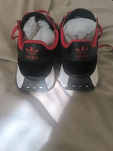 бек абад: Кроссовки Adidas Originals - Цвет: чёрный с красными акцентами и — 1