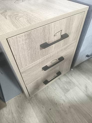 мини комоды пластиковые: Тумба для вещей и одежды, Без зеркала, ЛДСП, цвет - Серый — 3