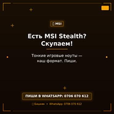 Скупка компьютеров и ноутбуков: Категория: Скупка компьютеров и ноутбуков Есть MSI Stealth? Скупаем — 1