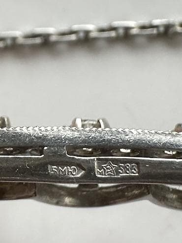 tiffany 925 цена: Колье из белого золота 583 пробы с бриллиантами - Материал: белое — 4