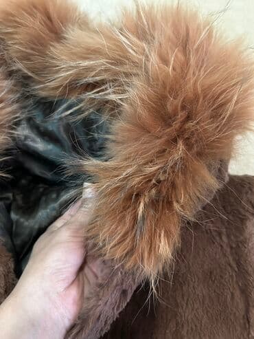 шуба кроликовая: Шуба, Короткая модель, Индия, С капюшоном, M — 10