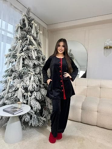 Шорты: Женский домашний костюм из мягкого велюра оптовые - Комплект из двух — 4