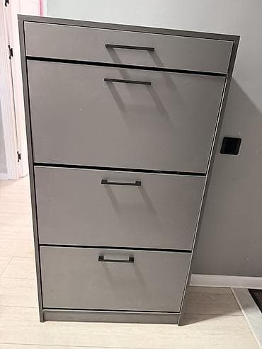 Шкафтар: Тумба жана бут кийим койгуч, Жаңы, МДФ, Өзү алып кетүү, Акылуу жеткирүү, түсү - Боз — 1