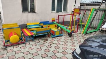 песочница детская: Игравой комплекс для детей Скамейки турники балансиры — 5