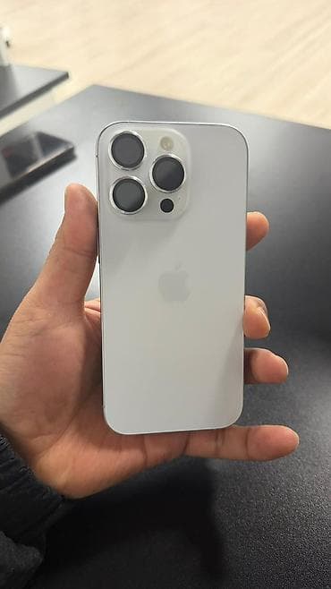 телефон iphone 13: IPhone 15 Pro, Б/у, 128 ГБ, Белый, Чехол, 92 % — 1