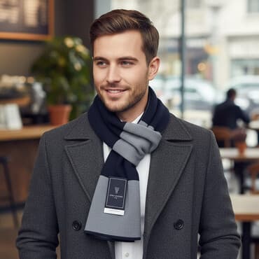 Шарф ZERO DEGREE - Стиль: двухцветный, с широкими контрастными