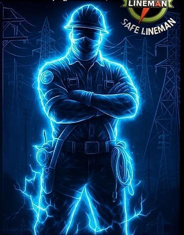 лагерь строитель: Плакат/афиша “Safe Lineman” — серия графических иллюстраций о — 1