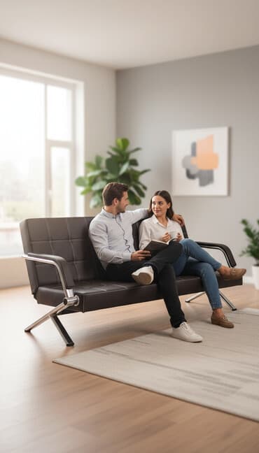 диван черный: Прямой диван, Трехместный — 1