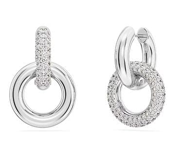 буюм: Серьги круглые Swarovski Dextera. Родиевое покрытие, сертификат — 3