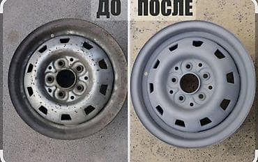 Пескоструйная очистка автомобильных штампованных дисков. -