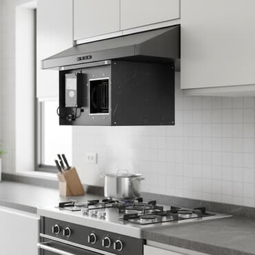 Кухонная вытяжка настенная (рециркуляция/отвод), черная Особенности