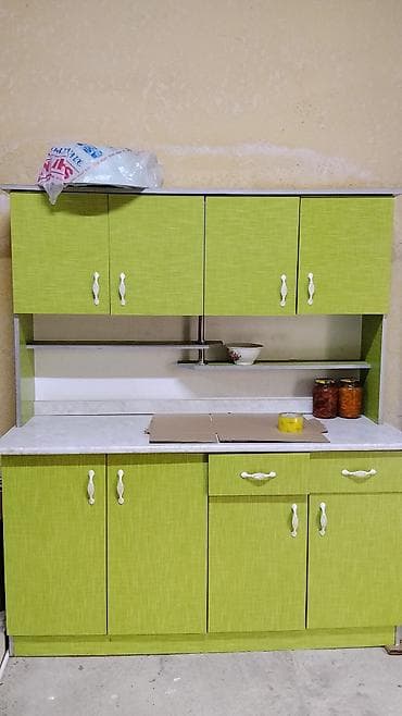 кухные гарнитуры: Кухонный гарнитур, Б/у, цвет - Зеленый, ДСП — 1