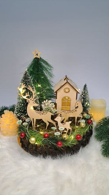сколько стоит аквариум с рыбками: Новогодняя декоративная композиция «Зимняя деревушка» на спиле дерева — 6