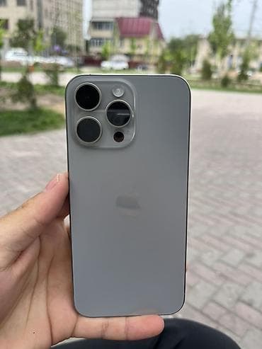 IPhone 15 Pro Max, Б/у, 256 ГБ, Natural Titanium, Чехол, 92 %