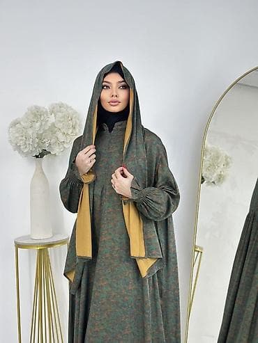 платье вязаное: Повседневное платье, Осень-весна, Длинная модель, Оверсайз, Стандарт — 2