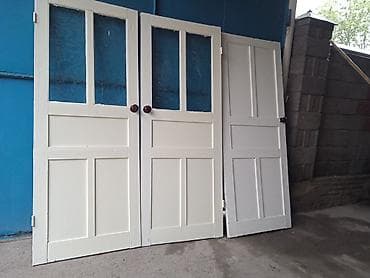 berber mirror second hand: Межкомнатная дверь, Б/у, Со стеклом, Деревянная, С зеркалом, цвет - Белый — 1