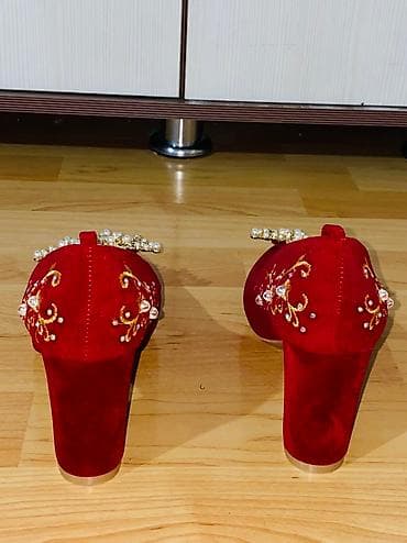 замшевые: Красные замшевые туфли в высоком качестве-2000 сом✨ 💯 оригинал с — 5