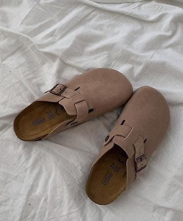 boston: Замшевые сабо Birkenstock Boston, бежевый нюд - Верх: натуральная — 5