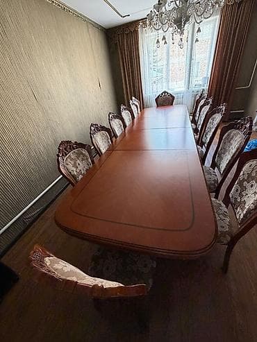 dinner table: Стол и стул для зала, Б/у, Самовывоз, цвет - Коричневый — 3