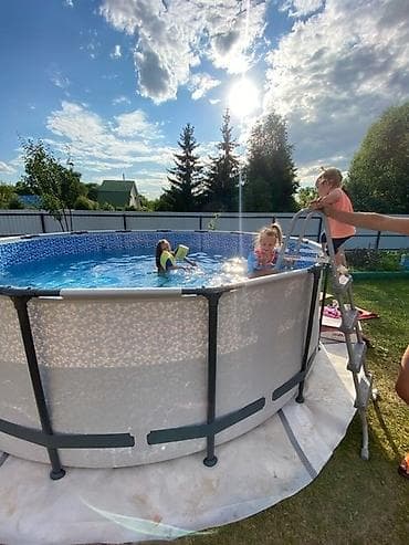 бассейны в бишкеке. каркасные и надувные фото: Бассейн каркасный Steel Pro MAX, 457 х 122 см, фильтр-насос, лестница — 3