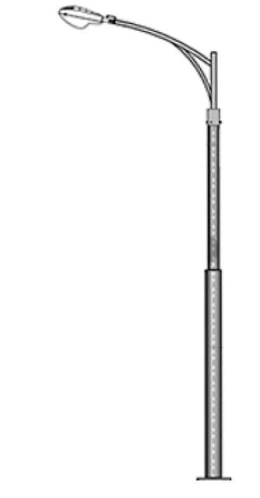 фонарный столб: Опора уличного освещения (световая мачта) с изогнутой консолью под — 1