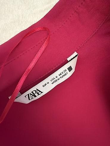 Блузки: Блузка/рубашка ZARA - Цвет: ярко-розовый (фуксия) - Размер по бирке — 2