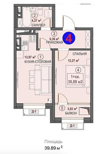 Недвижимость: 1 комната, 40 м², Элитка, Южная Магистраль Элитка, 3 этаж, Евроремонт — 2