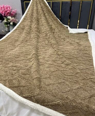 детское одеяло на овчине: Плед, Корея, Новый, Все сезоны, Двусторонний — 5