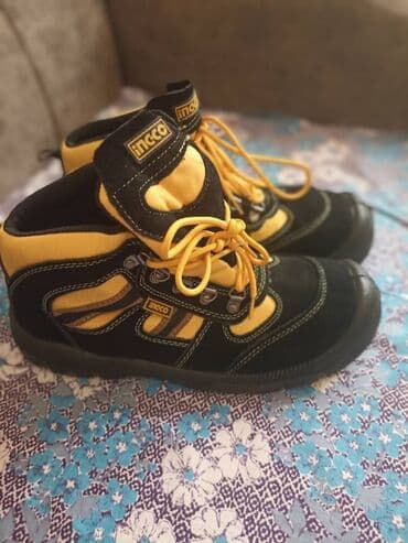 купить рабочие сапоги с утеплителем: Ботинки Ingco в черно-желтой расцветке, предназначенные для активного — 1